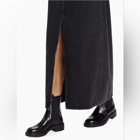 NWT Agolde Leif Denim 90s  vintage high waisted  Maxi Skirt in a black Sz 24 - Picture 8 of 16